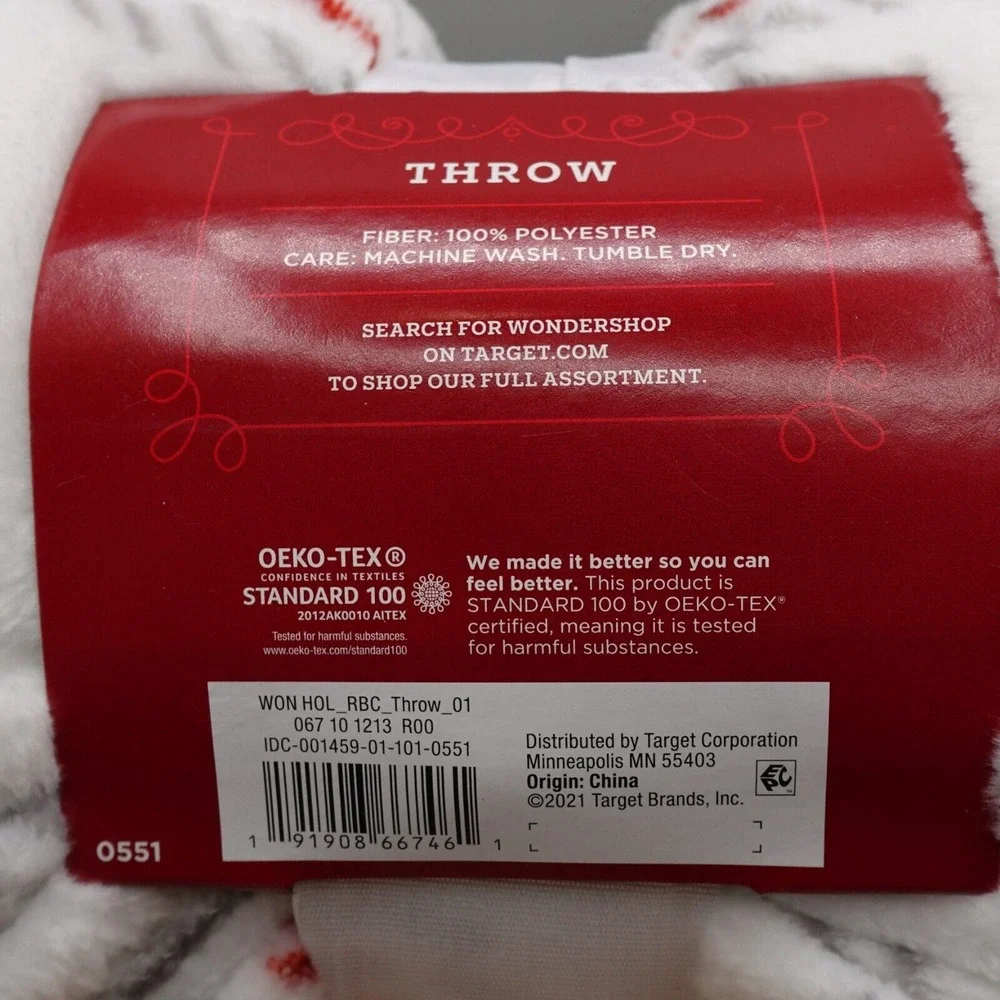 NEW Wondershop 2PC Throw Gift Blanket Christmas Holiday 50x60in Plaid Plush Soft